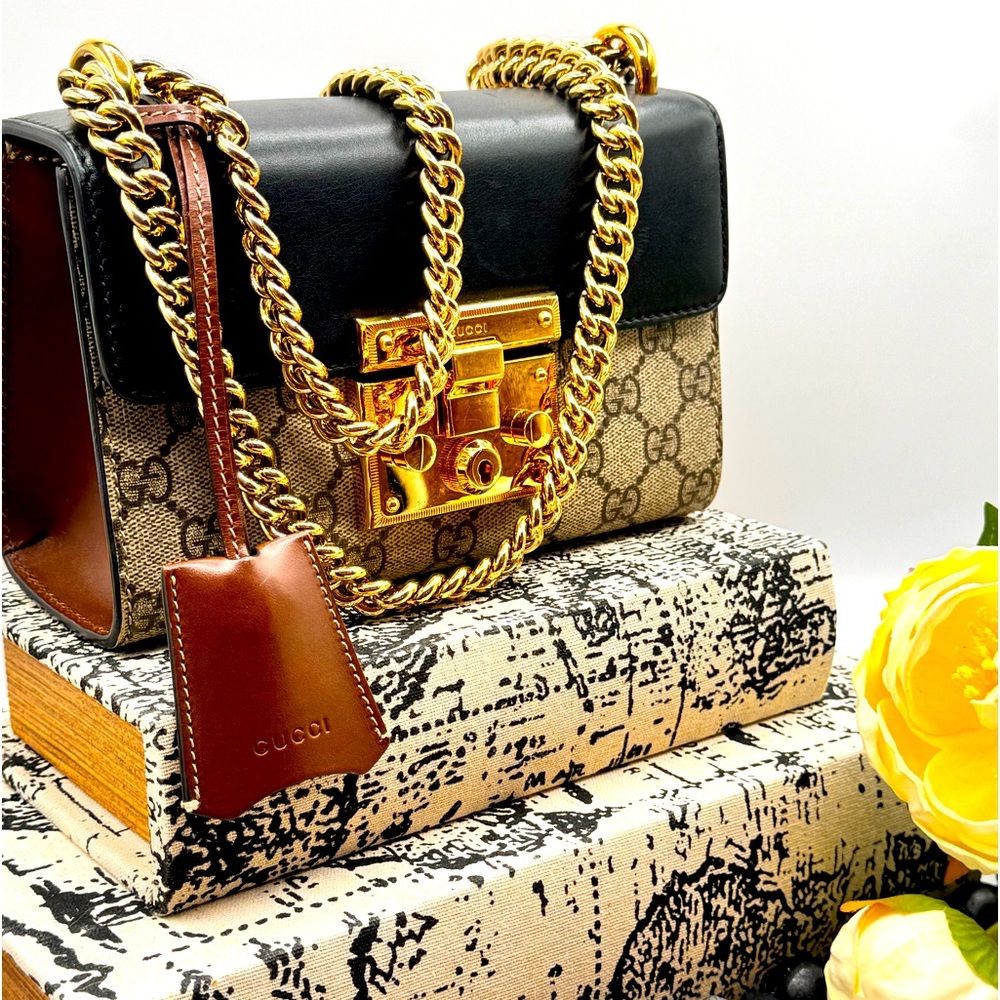 GUCCI GG Supreme calfskin small padlock shoulder bag - Picture 1 of 6